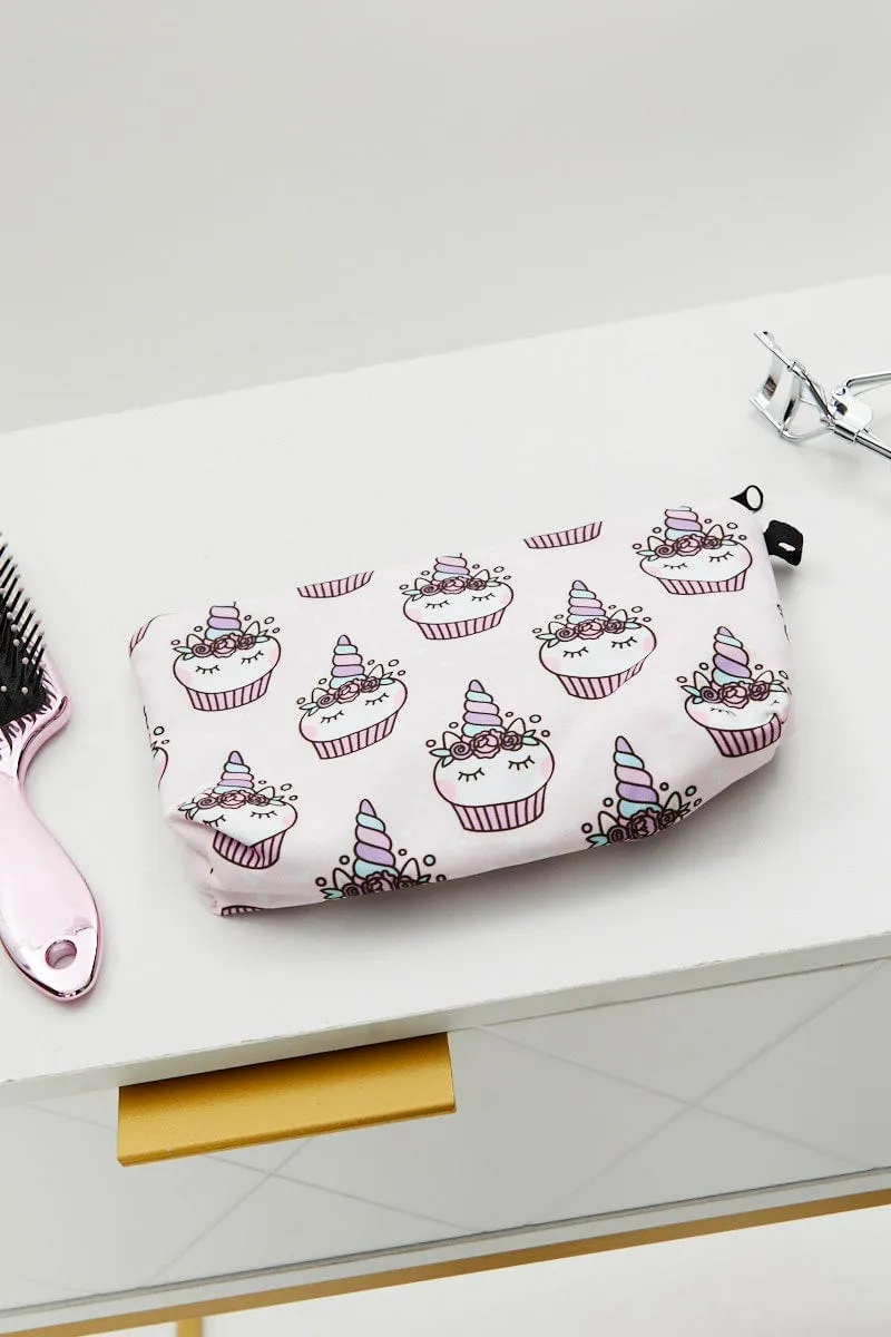 Print Unicorn Cup Cake Print Make-Up Bag