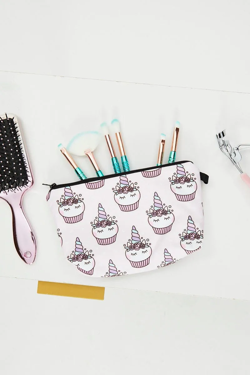 Print Unicorn Cup Cake Print Make-Up Bag