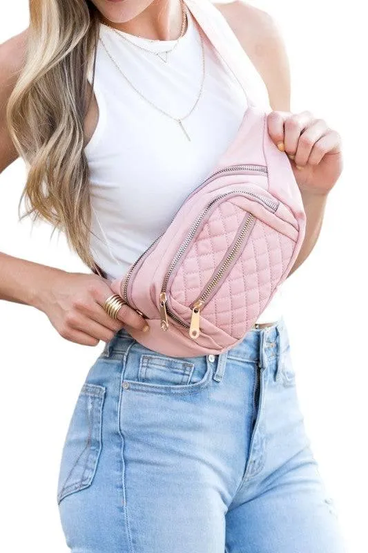 Quilted crossbody sling bag