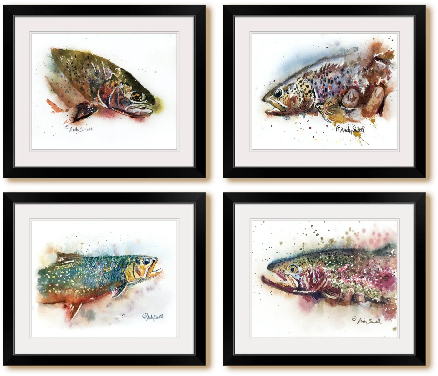 "Cutthroat Splashes" - signed giclee print, Cutthroat Trout wall art