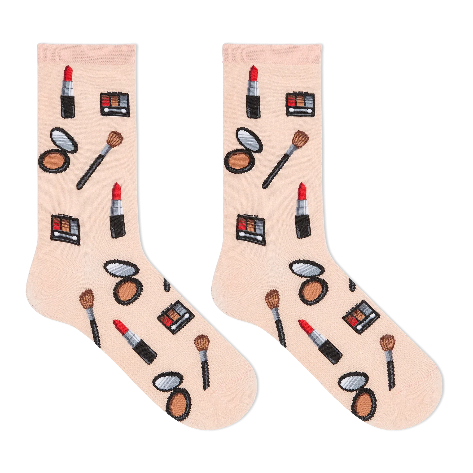 "Makeup" Cotton Dress Crew Socks by Hot Sox - Medium