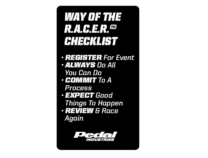 RaceDay Ready™ Checklists