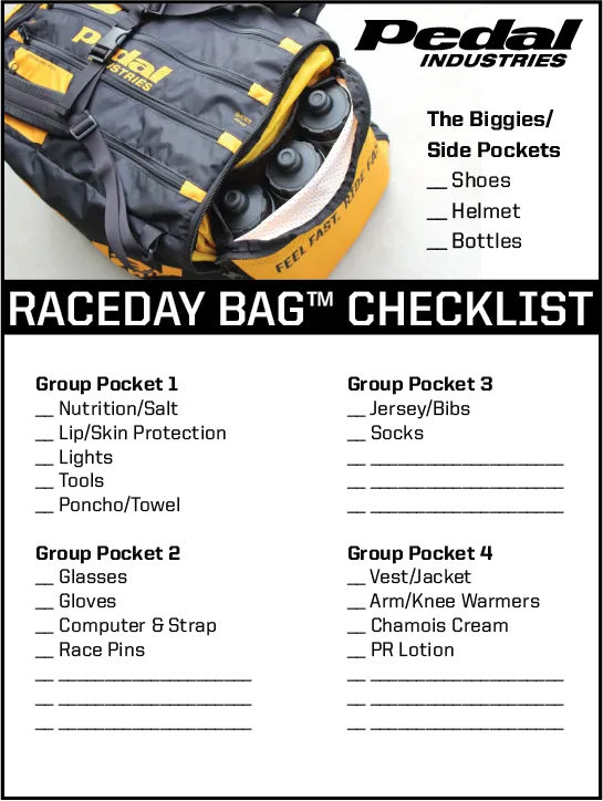 RaceDay Ready™ Checklists