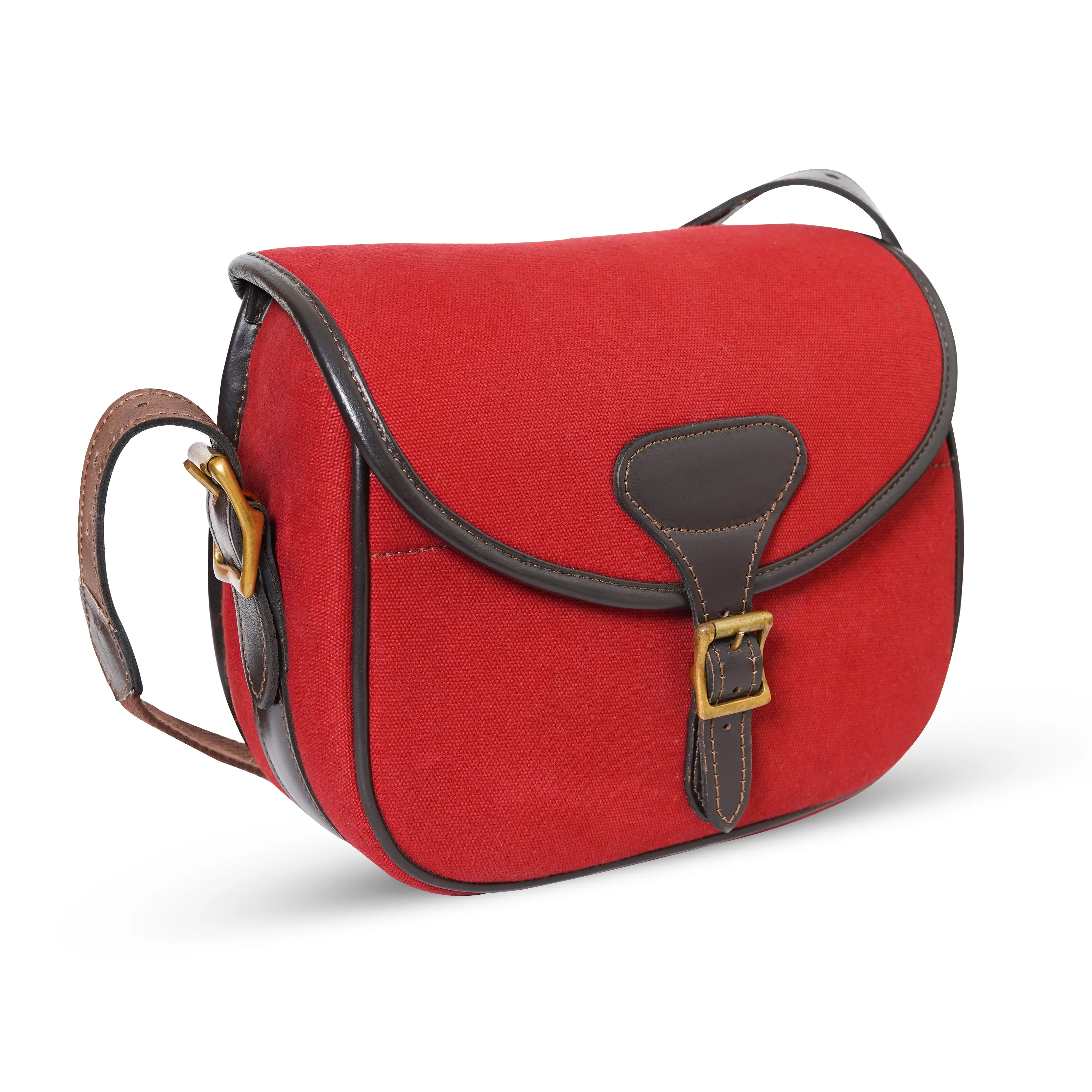 Red Canvas Cartridge Bag - Canvas Leather Shooting Bag