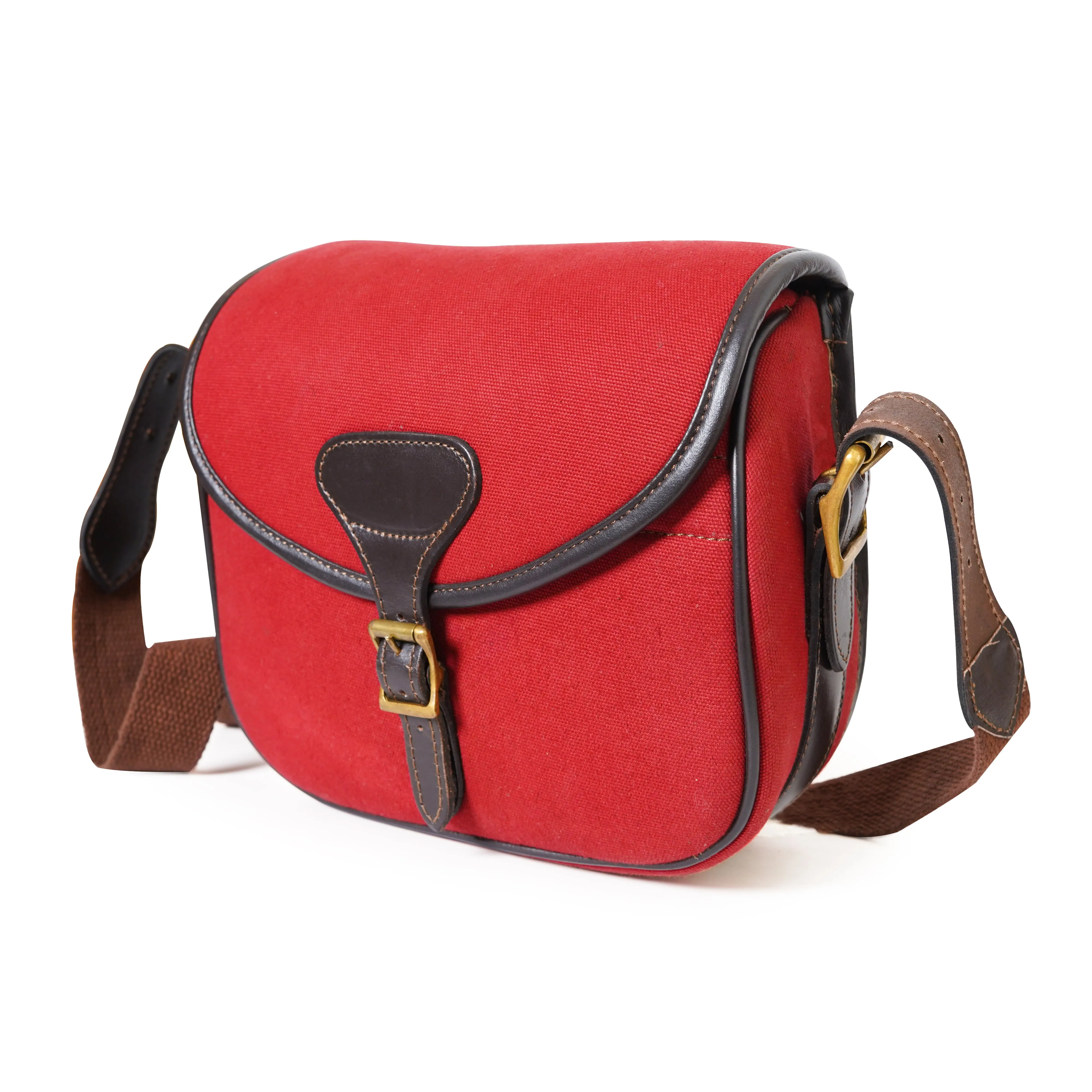 Red Canvas Cartridge Bag - Canvas Leather Shooting Bag