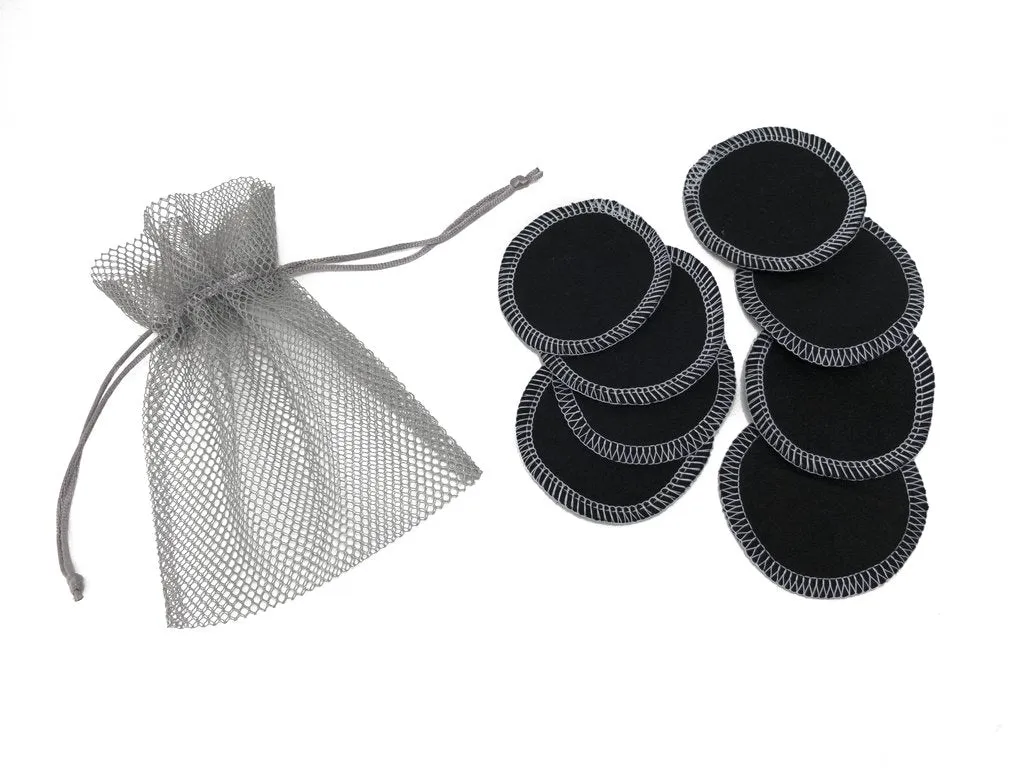 Reusable Organic Bamboo Cotton Rounds in Black