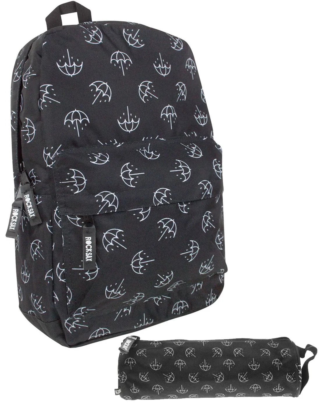 Rock Sax Bring Me The Horizon Umbrella Black Backpack and Pencil Case Set