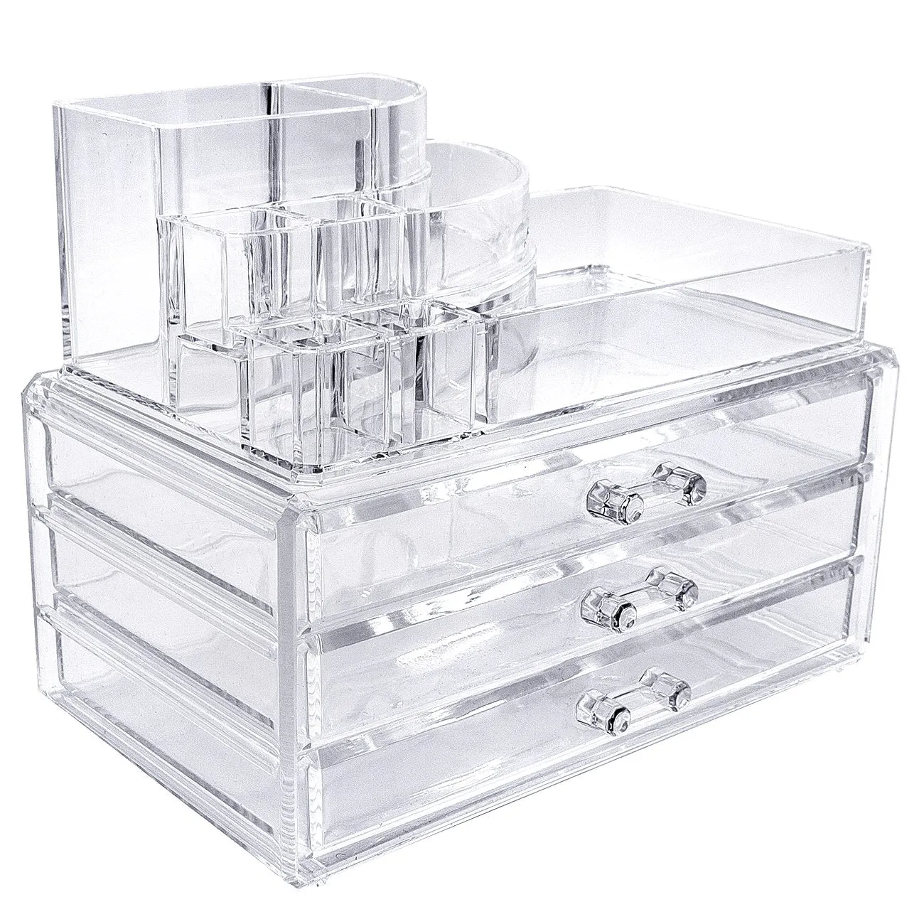 Round Top Makeup Organizer Set (3 Drawer)