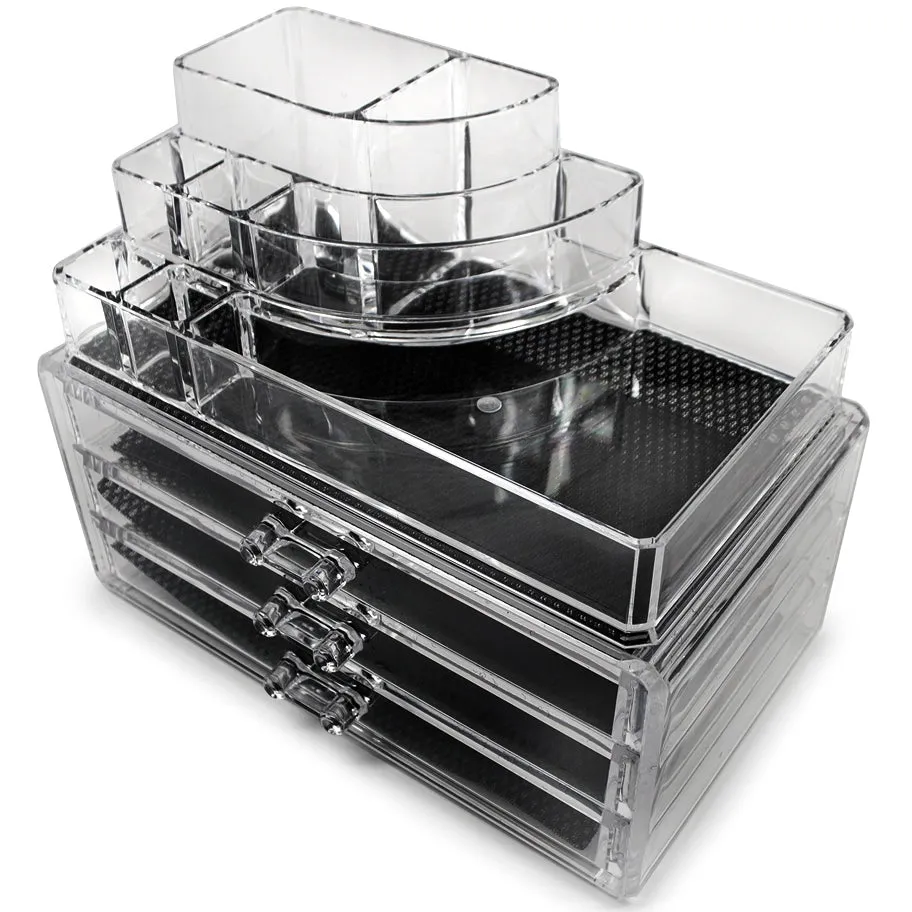 Round Top Makeup Organizer Set (3 Drawer)