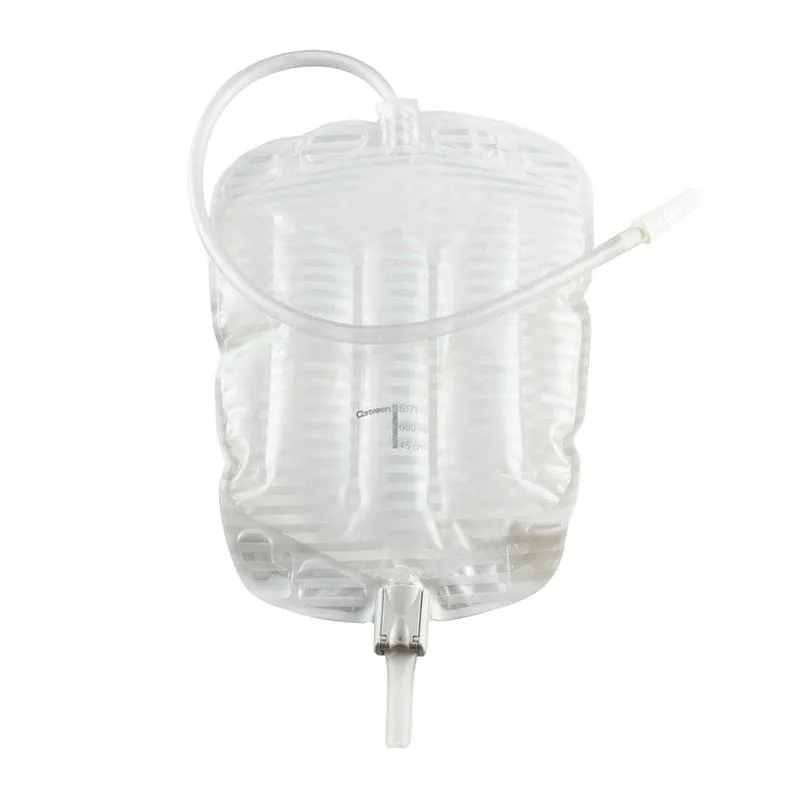 Security  Sterile Contoured Leg Bag with Anti-Reflux Valve, Tubing and Fabric Straps, 21 oz.