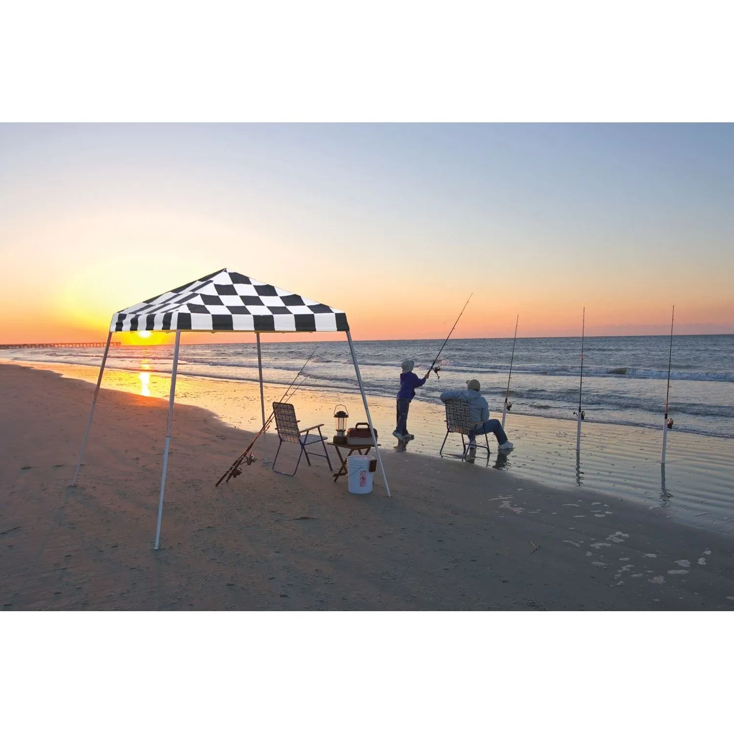 ShelterLogic | Pop-Up Canopy HD - Slant Leg 8 x 8 ft. Checkered Flag