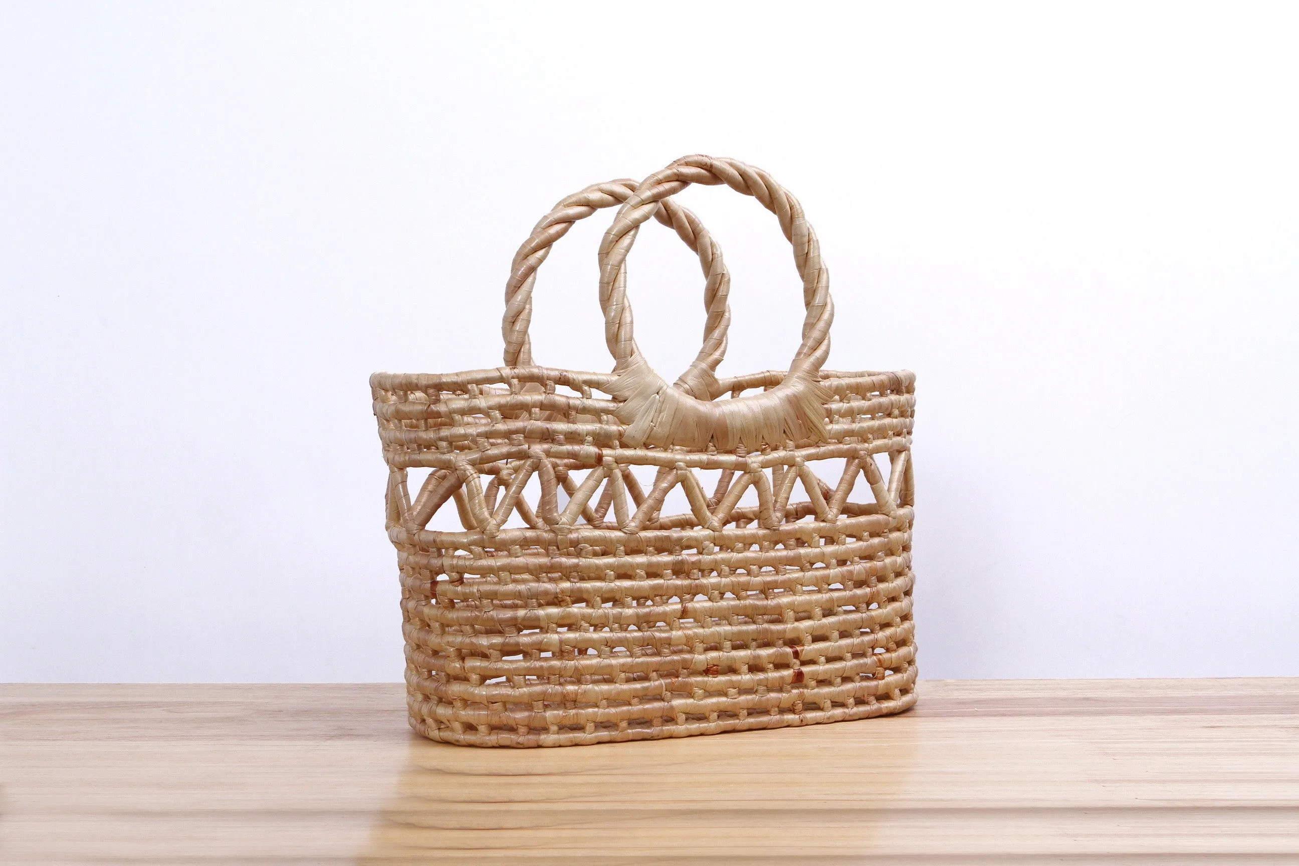 Straw handbag ( L )