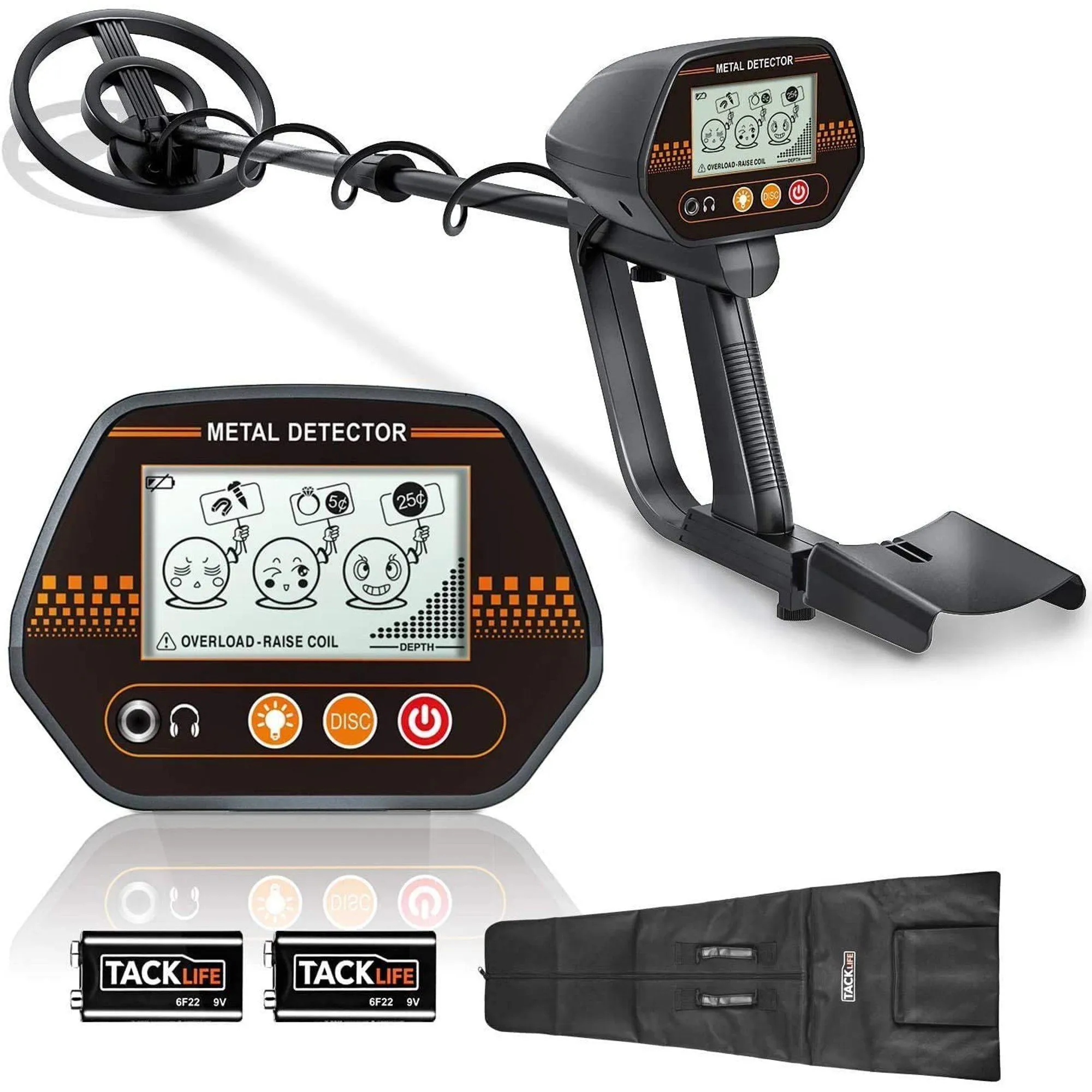 TACKLIFE Metal Detector - Metal Finder with All-metal and Disc Modes