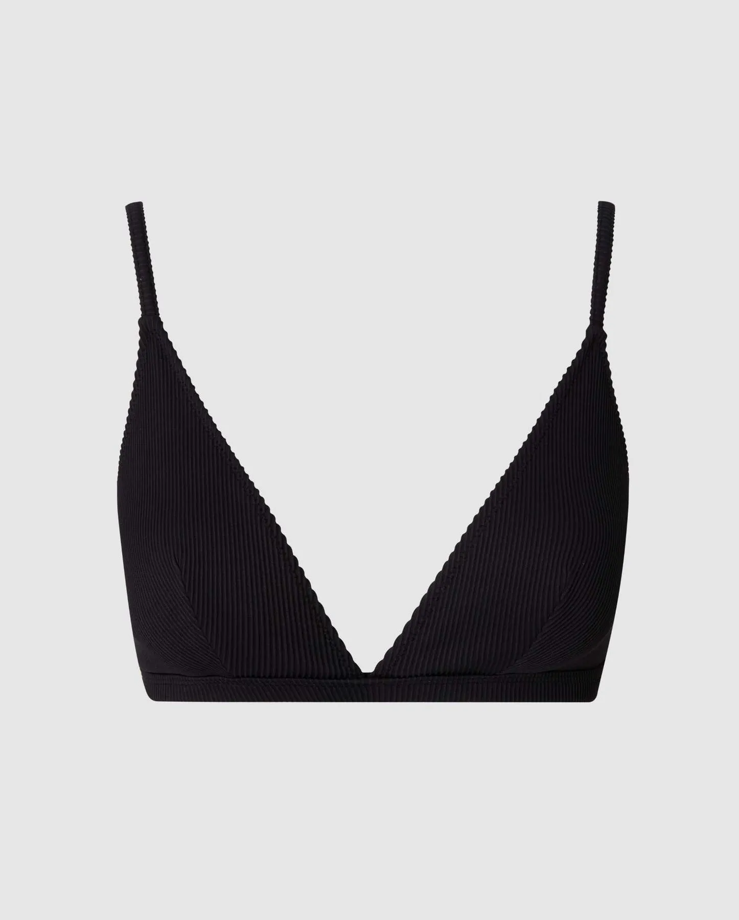 Triangle Bikini Top Black Rib