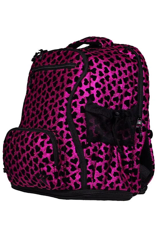 Velvet Sparkle in Fuchsia and Black Rebel Dream Bag Plus with Black Zipper