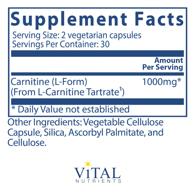 Vital Nutrients Carnitine 500mg