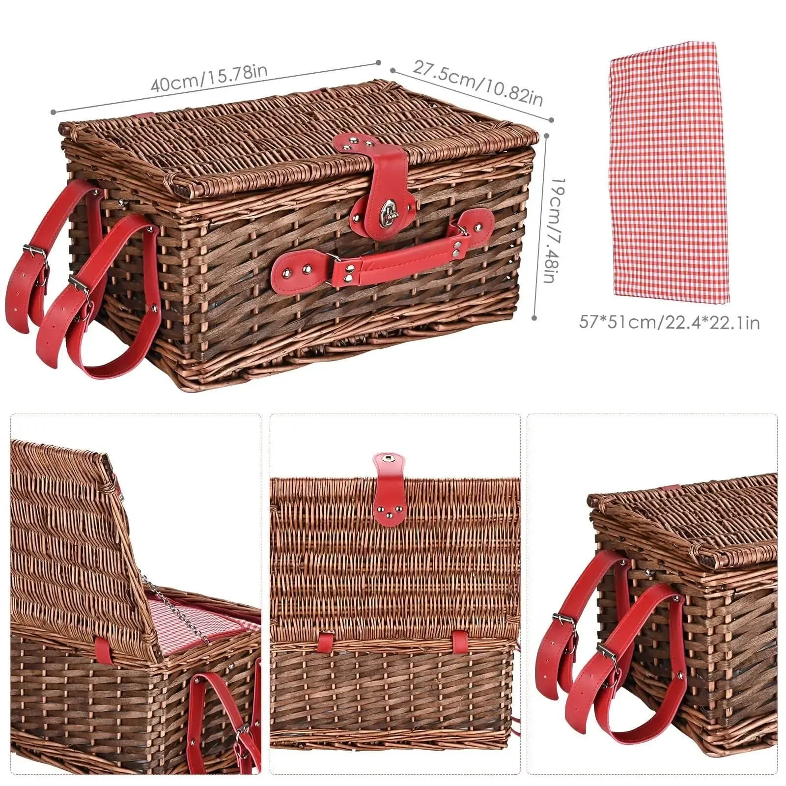 Wicker picnic set for 4