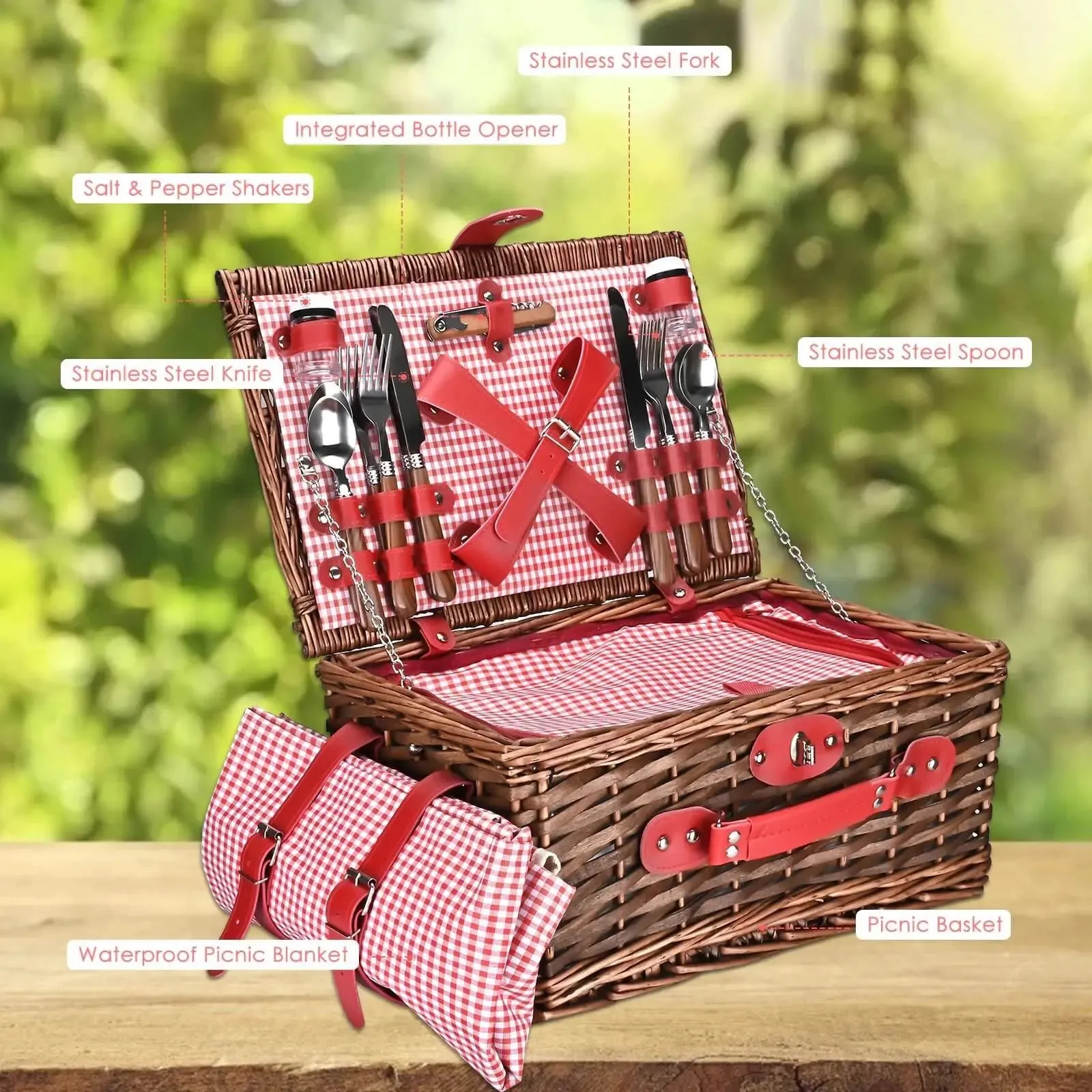 Wicker picnic set for 4