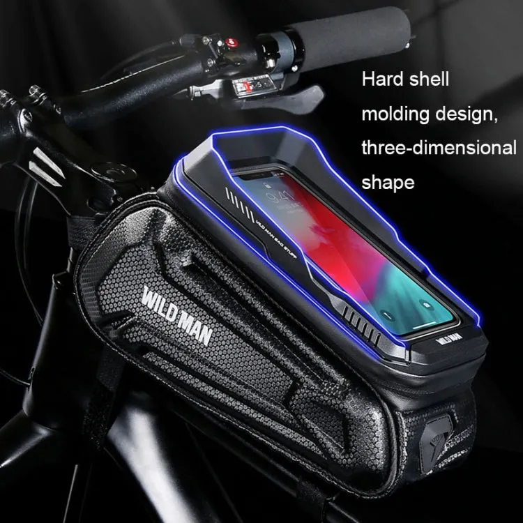 WILD MAN XT5 1.2L EVA Hard Shell Bike Front Beam Bag Touch Screen Phone Waterproof Bag(Solar Pattern)