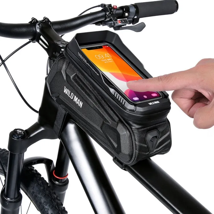 WILD MAN XT5 1.2L EVA Hard Shell Bike Front Beam Bag Touch Screen Phone Waterproof Bag(Solar Pattern)