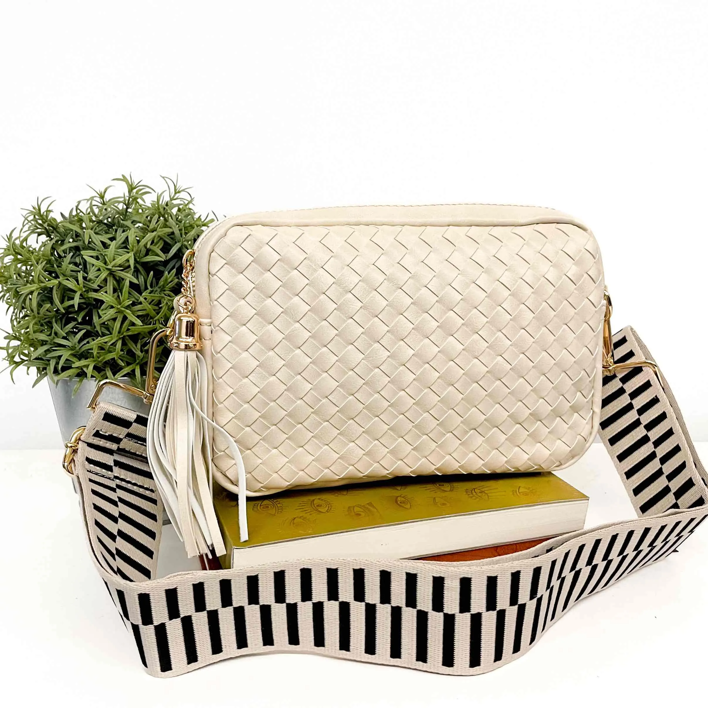 Woven Willow Camera Crossbody Bag