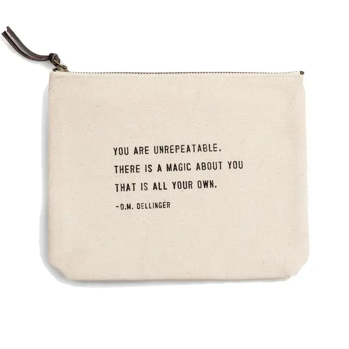 You Are Unrepeatable (D.M. Dellinger) Canvas Zip Bag